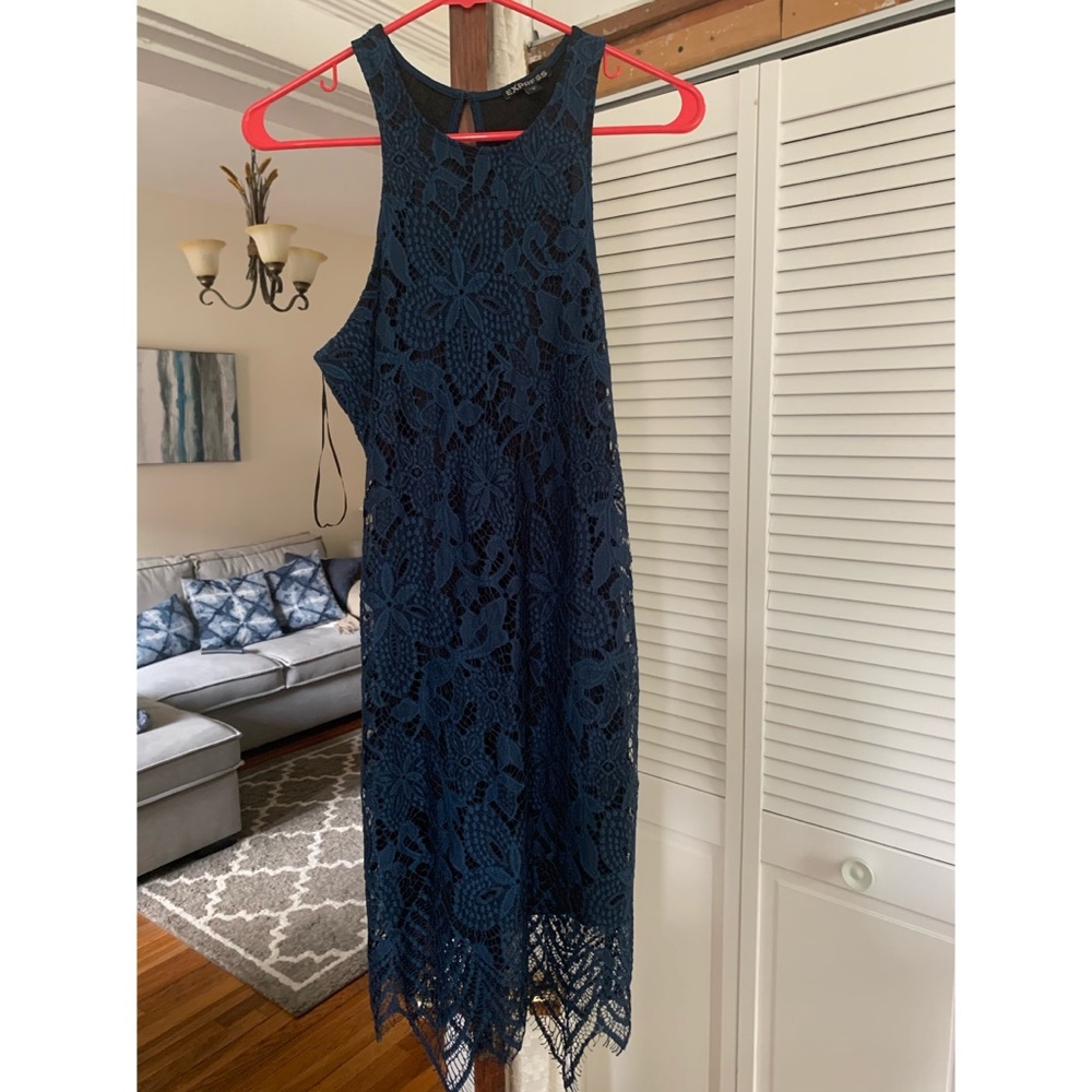 Express Blue Lace Dress